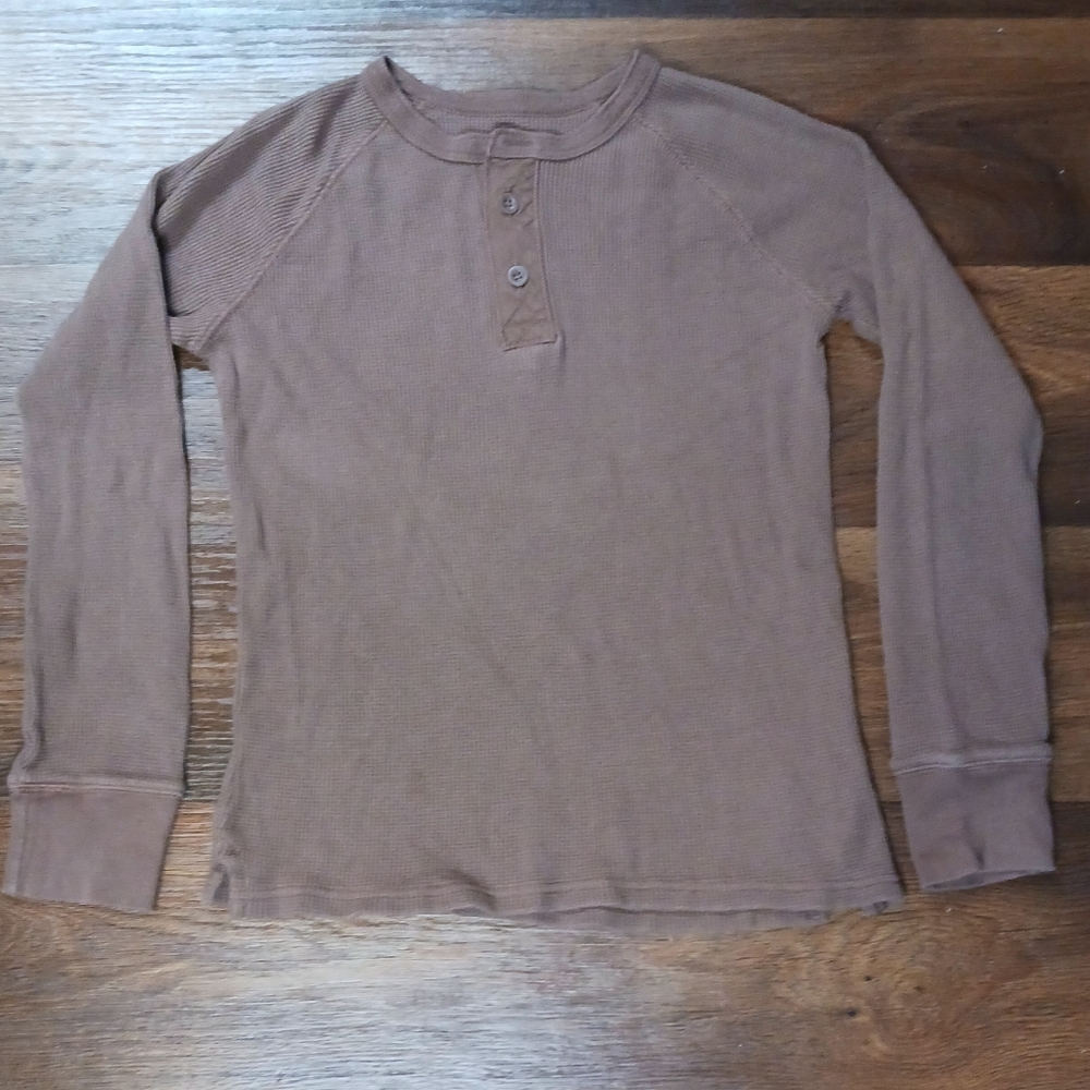 GAP Boys Classic Brown Long Sleeve Thermal Shirt